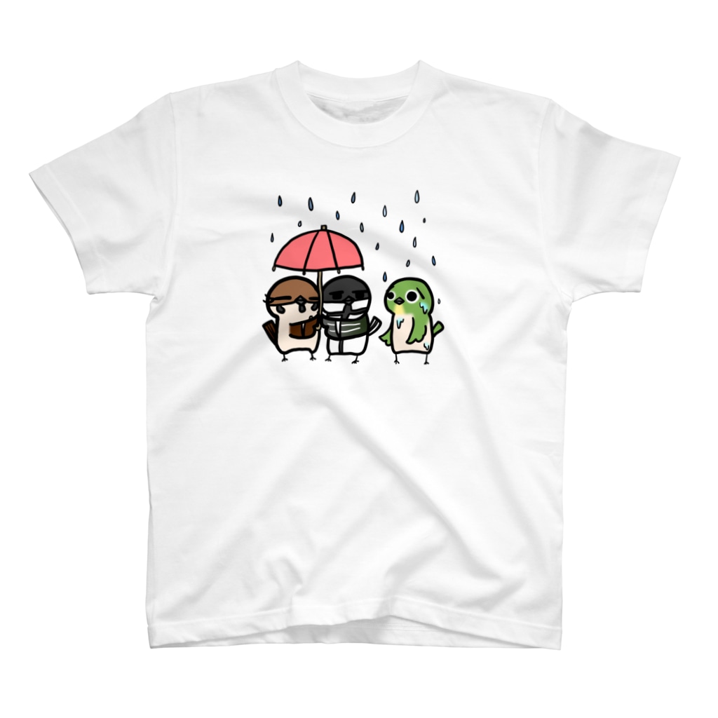 庭にくるコトリからのことりたちの梅雨 Regular Fit T-Shirt