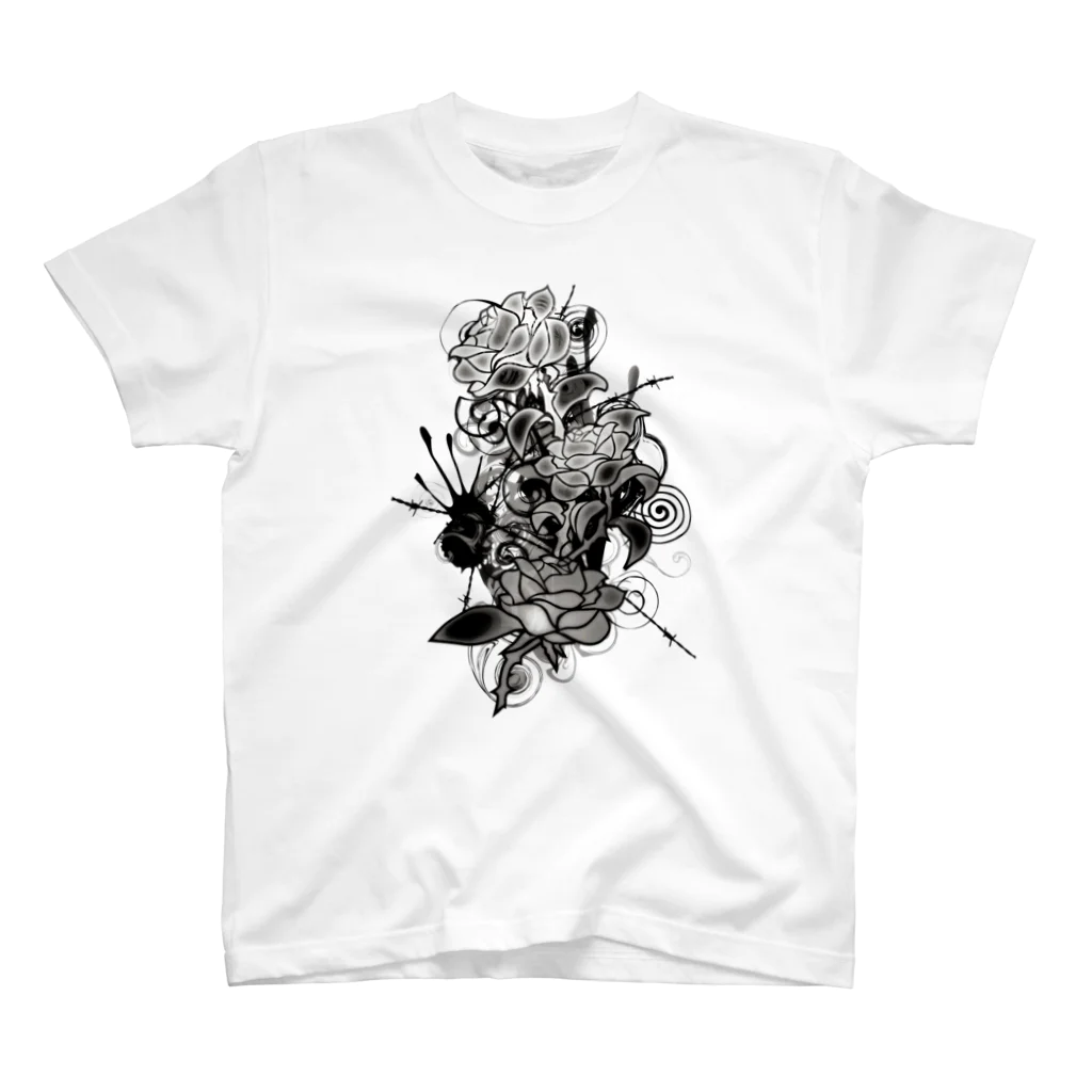 AURA_HYSTERICAのColored_Roses スタンダードTシャツ