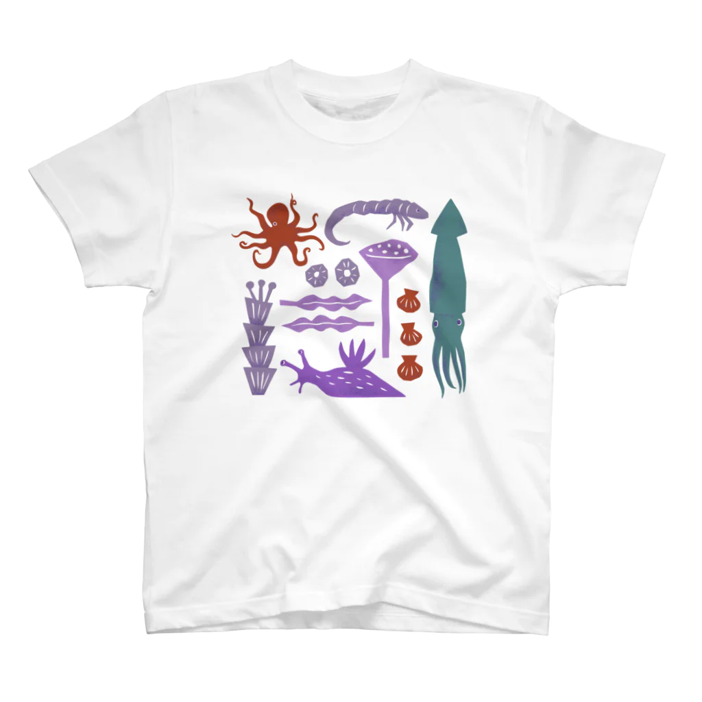 水島ひねのSea Creatures Regular Fit T-Shirt