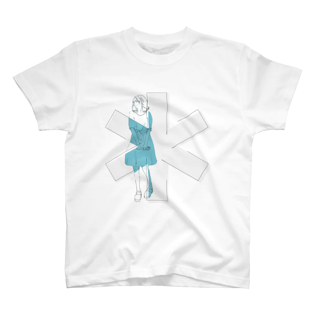 ＊ひーちゃん＊/メリ子の歌うたいの女の子（黒線画ver） Regular Fit T-Shirt