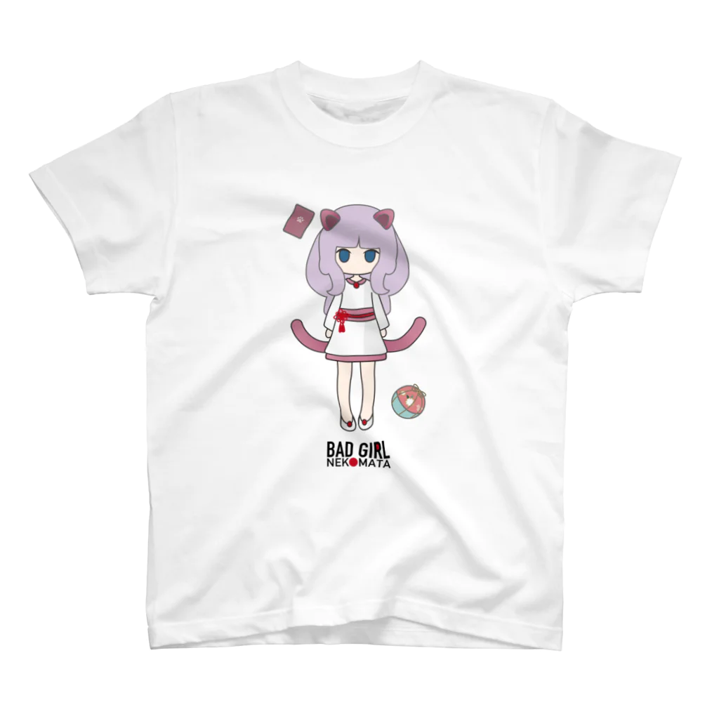 松や SUZURI店のBAD GIRL 猫またのいろいろ(新作) Regular Fit T-Shirt