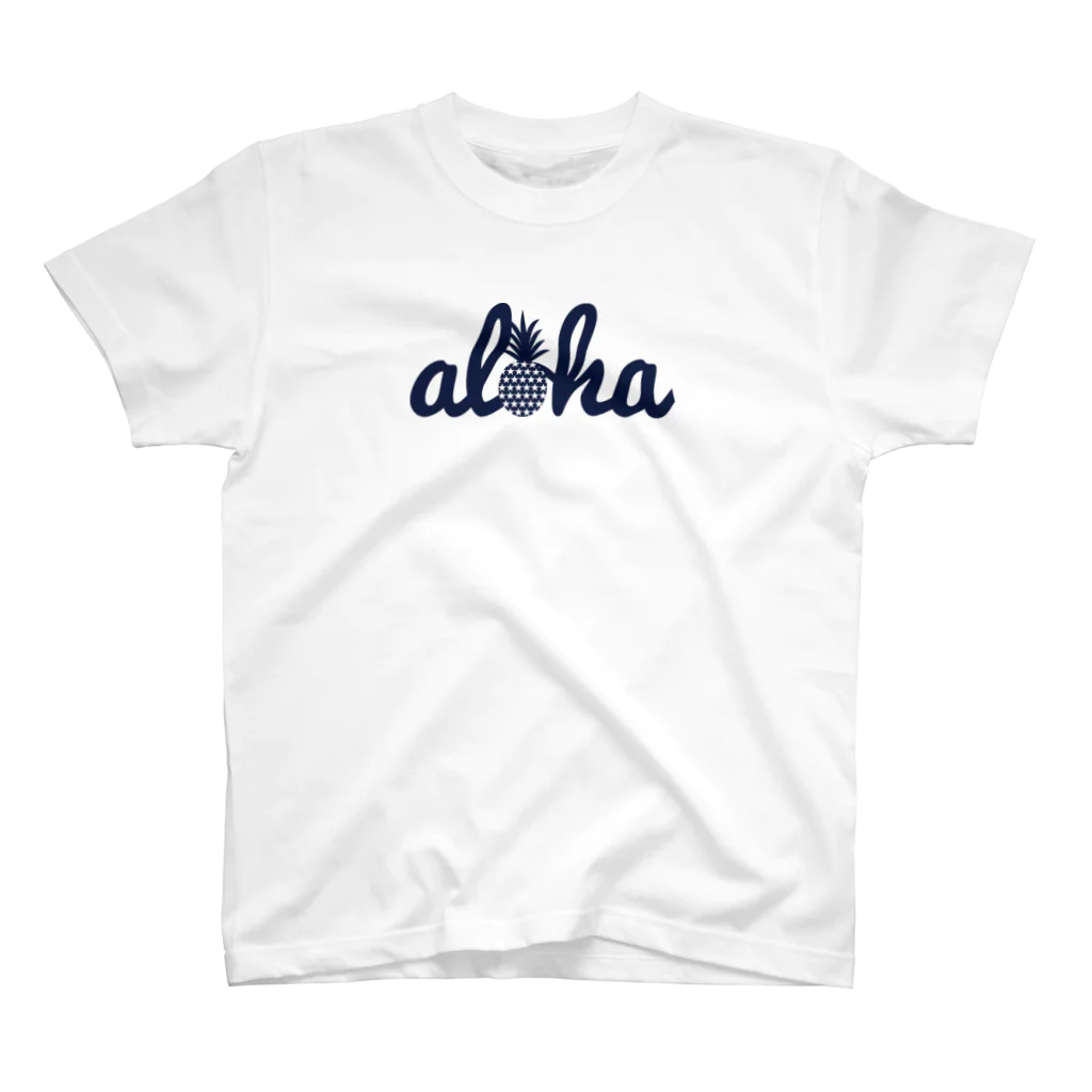 aloha_pineapple_hawaiiのaloha（star）018 navy スタンダードTシャツ