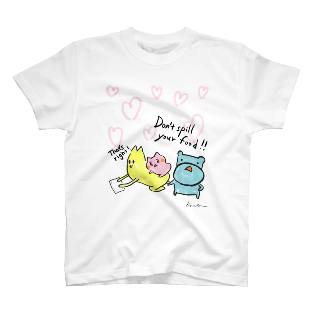 こねたんの食べこぼしこねたん スタンダードTシャツ