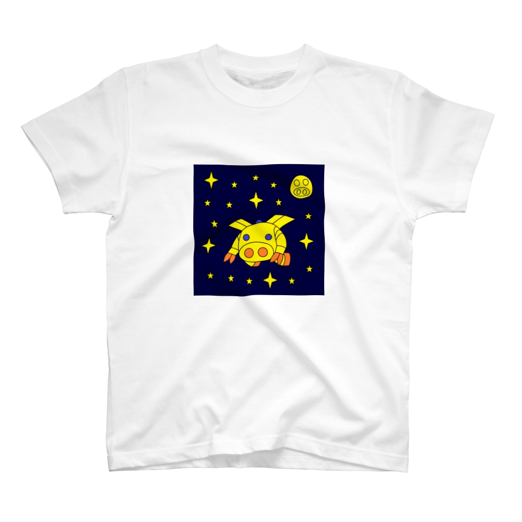 豚人イラストのパンダ武島の宇宙機動ロボ『ピッグボール宇宙（そら）』 Regular Fit T-Shirt