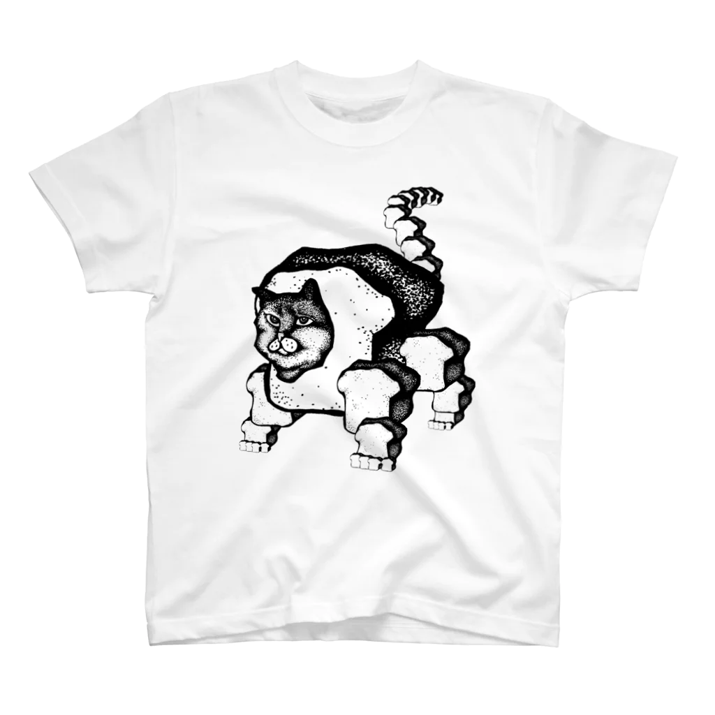 Shokupan Shopの歩く猫「食パンNEKO」（白黒ver.） Regular Fit T-Shirt