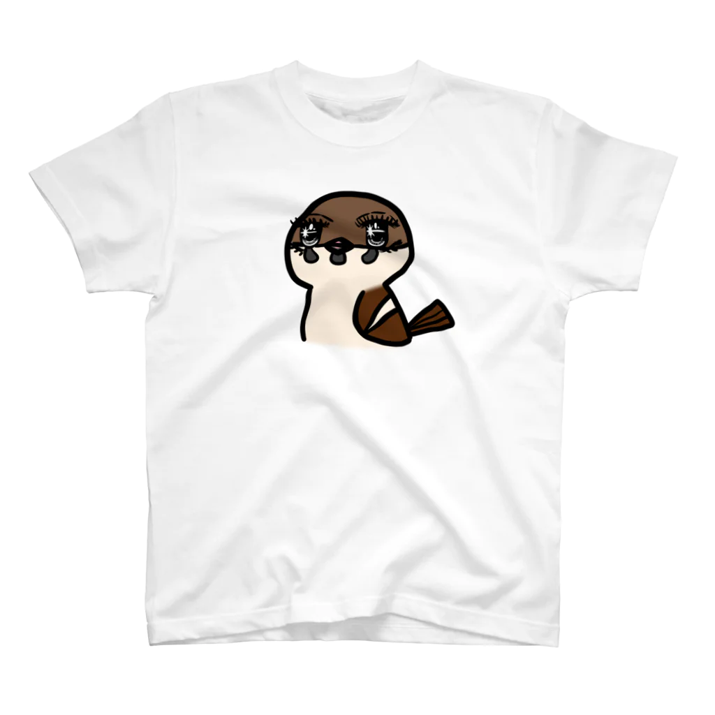 庭にくるコトリからのJK時代のスズメちゃん スタンダードTシャツ