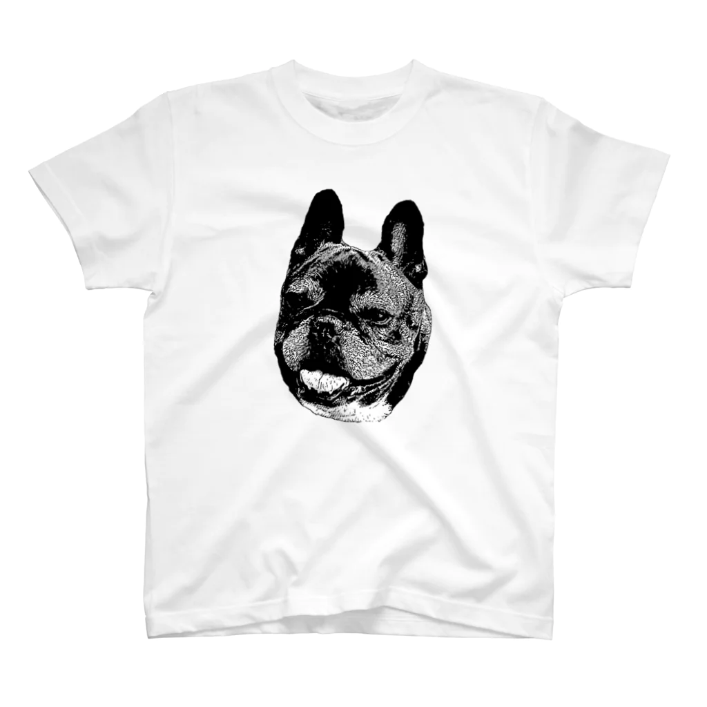 愛犬のドッグフード代を稼ぐTシャツ屋さんのにっこり犬マメ(モノトーン) Regular Fit T-Shirt