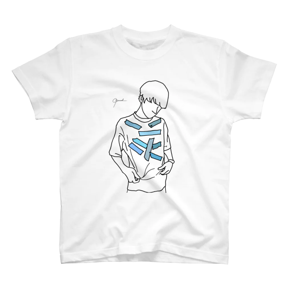 Rereadの【レッテル blue】 スタンダードTシャツ