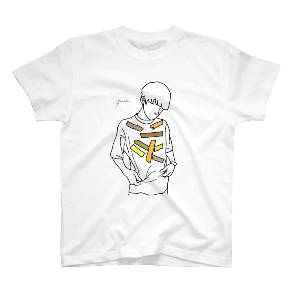 Rereadの【レッテル yellow】 Regular Fit T-Shirt