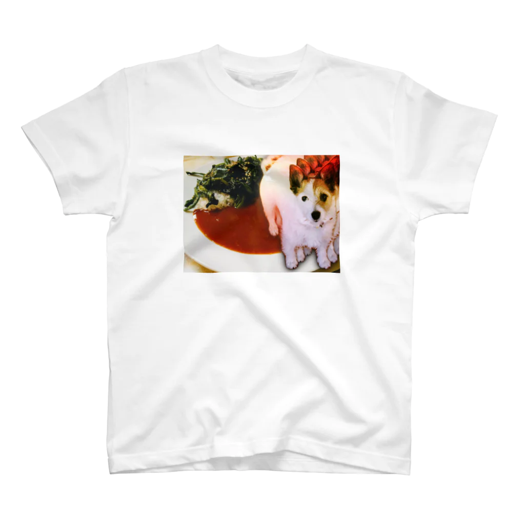 machida_machikoの犬とほうれん草カレー スタンダードTシャツ