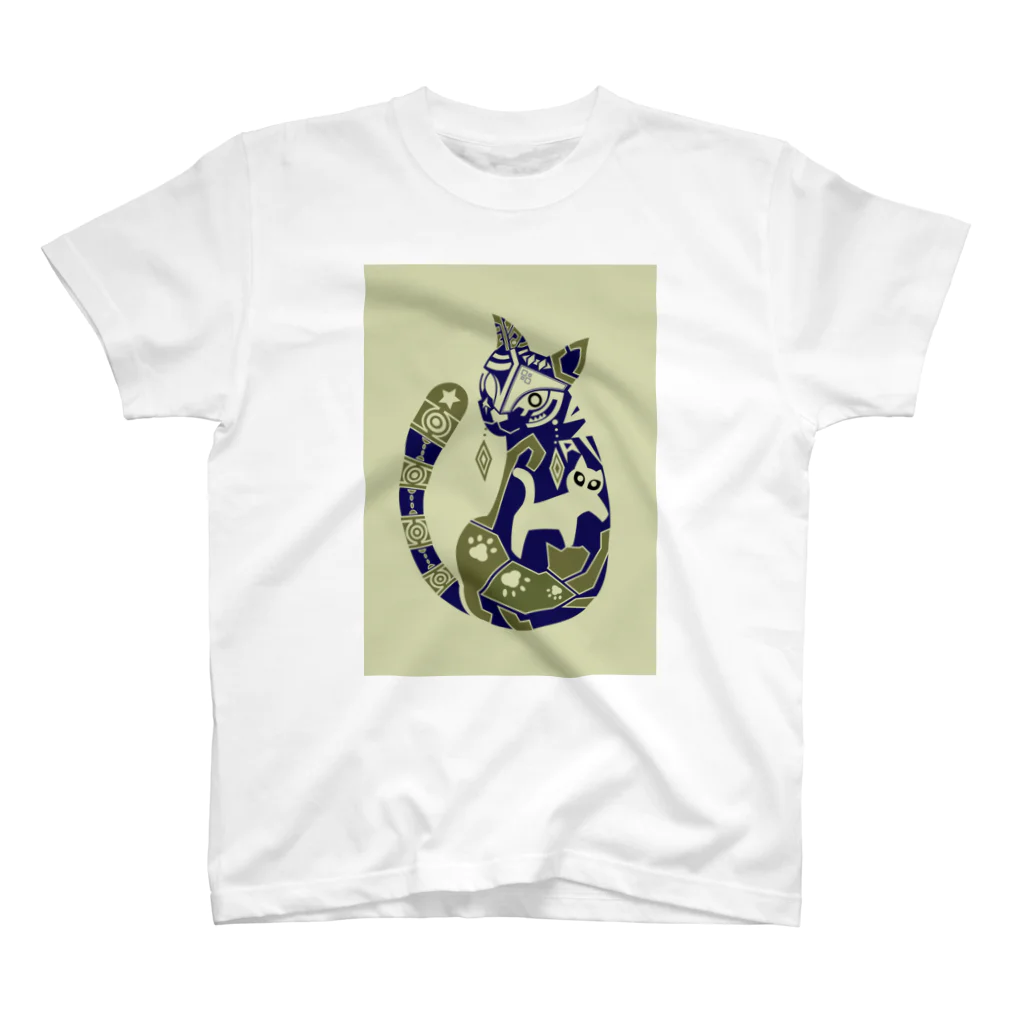 もよういぬ（グッズ販売）の１８　ねこ（反転色） Regular Fit T-Shirt