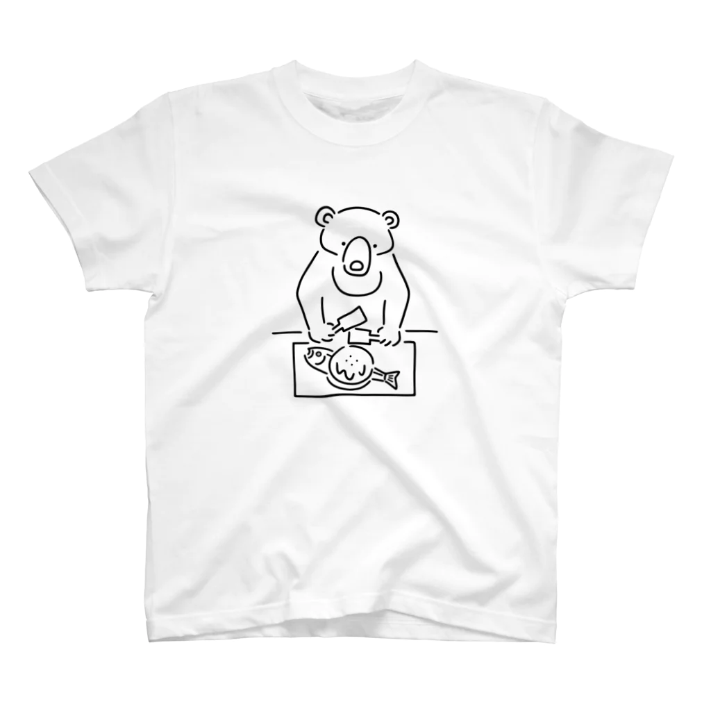 Aliviostaのお好み焼き クマ イラスト スタンダードTシャツ