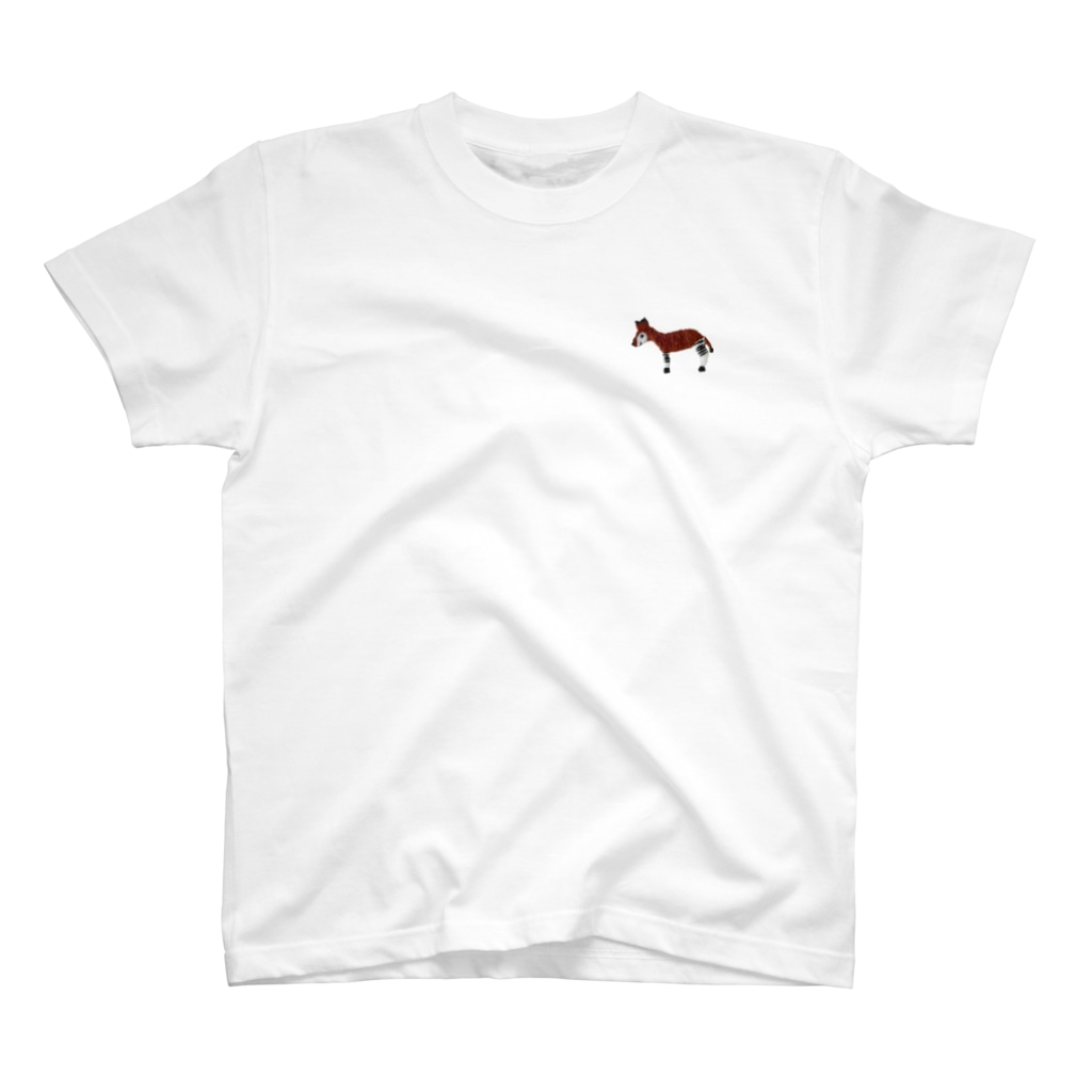Panda factoryの刺繍のオカピ Regular Fit T-Shirt