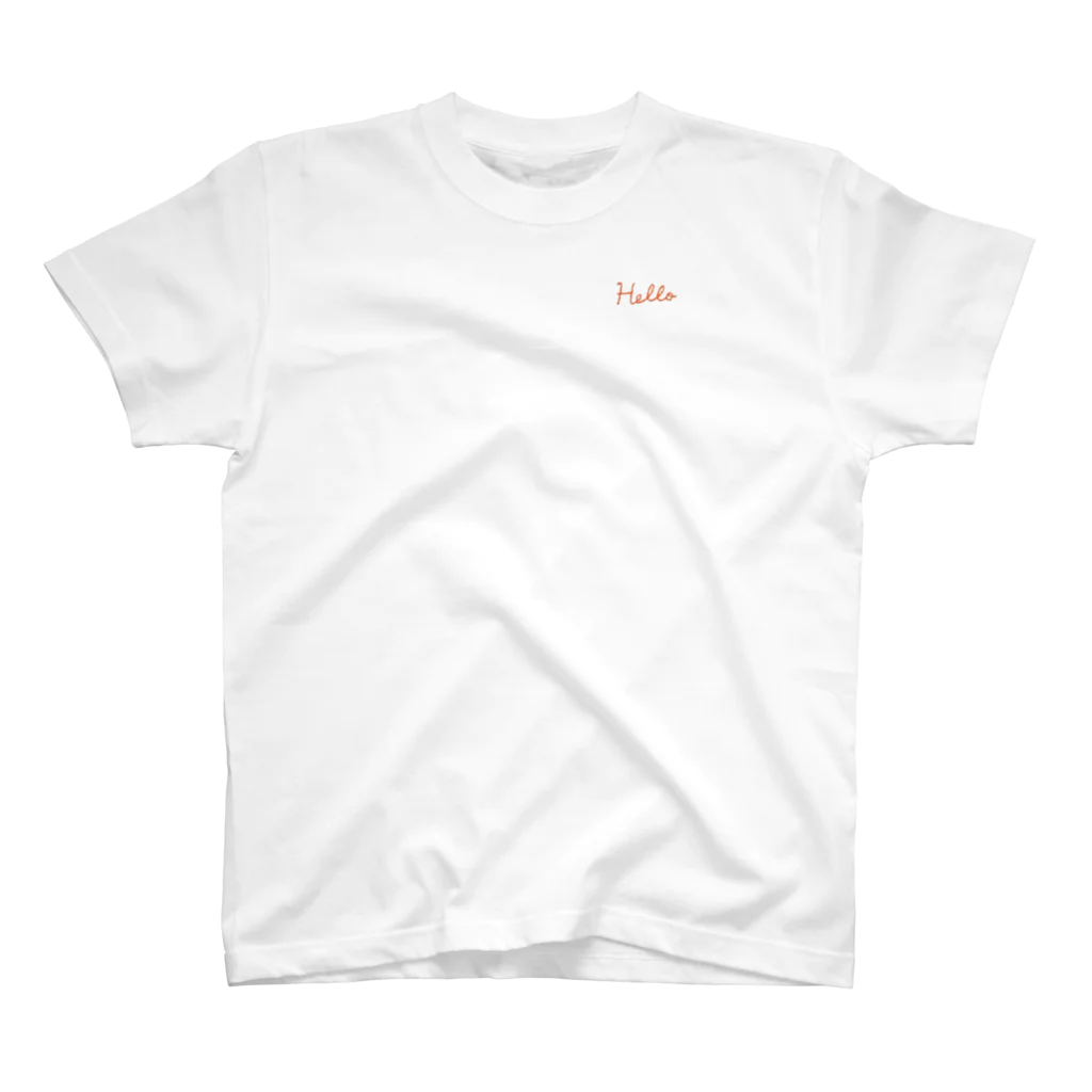 knot the peopleのembroideryprint_Hello Regular Fit T-Shirt