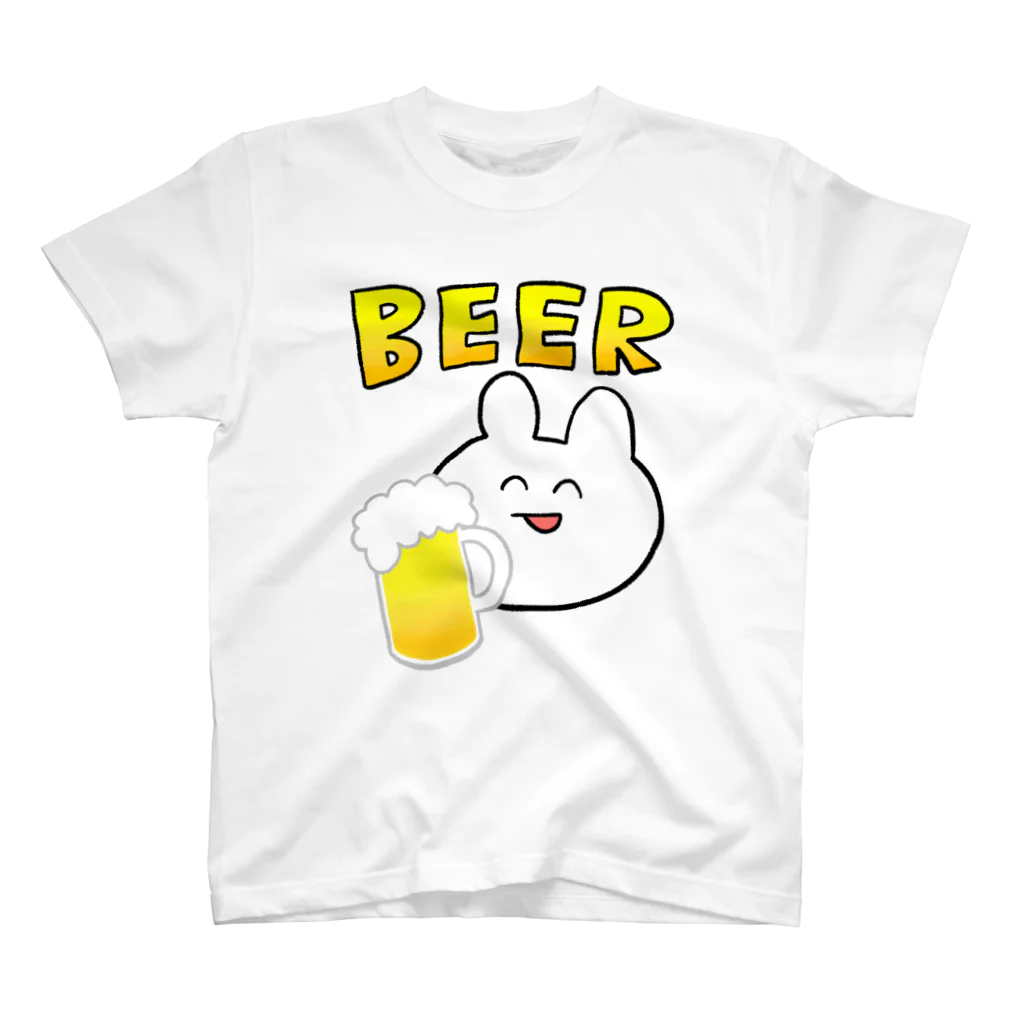 はらぺこショップのうさぎBEER スタンダードTシャツ