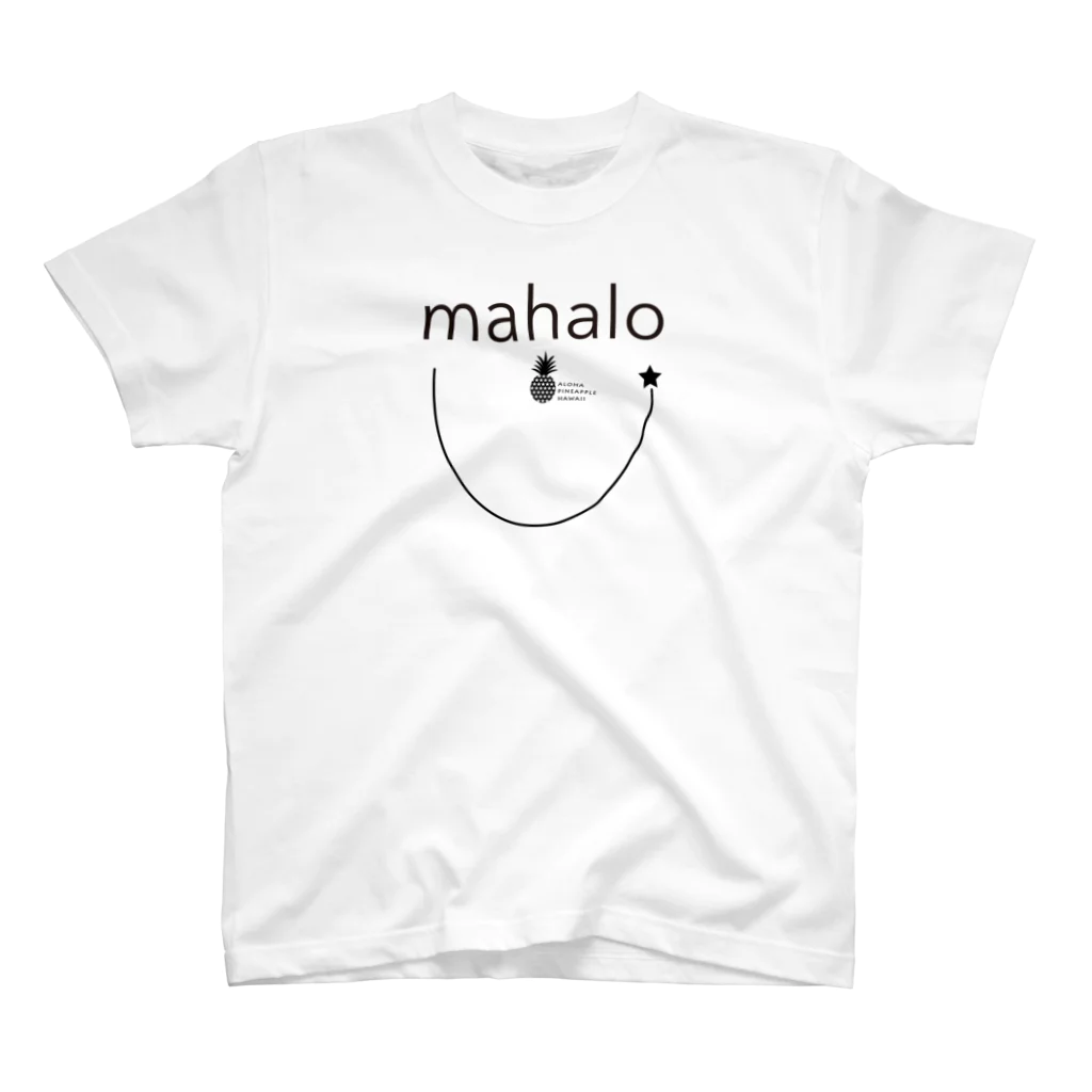 aloha_pineapple_hawaiiのmahalo 152 (blackロゴ) Regular Fit T-Shirt