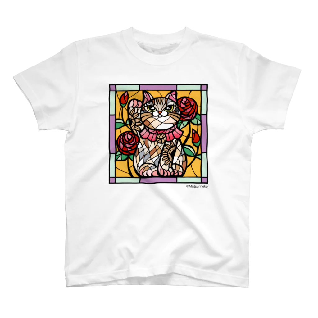 まつり猫ショップのステンドグラス風招き猫 スタンダードTシャツ