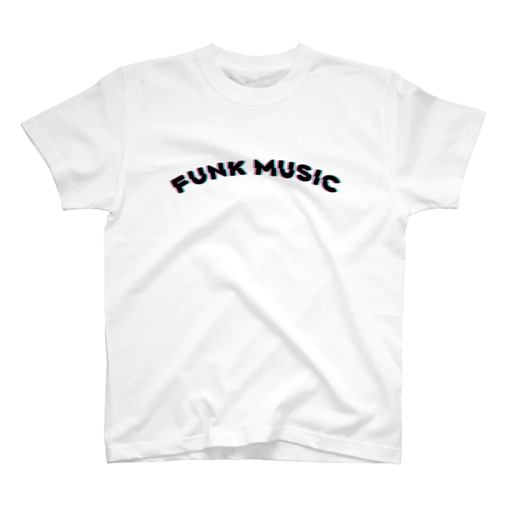 SANKAKU DESIGN STOREの赤青/青赤 やわらか FUNK MUSIC。 黒 スタンダードTシャツ