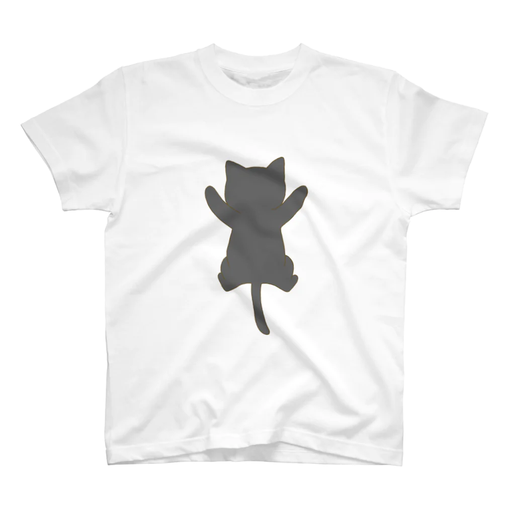 かわいいもののおみせ　いそぎんちゃくのしがみつく黒猫 Regular Fit T-Shirt