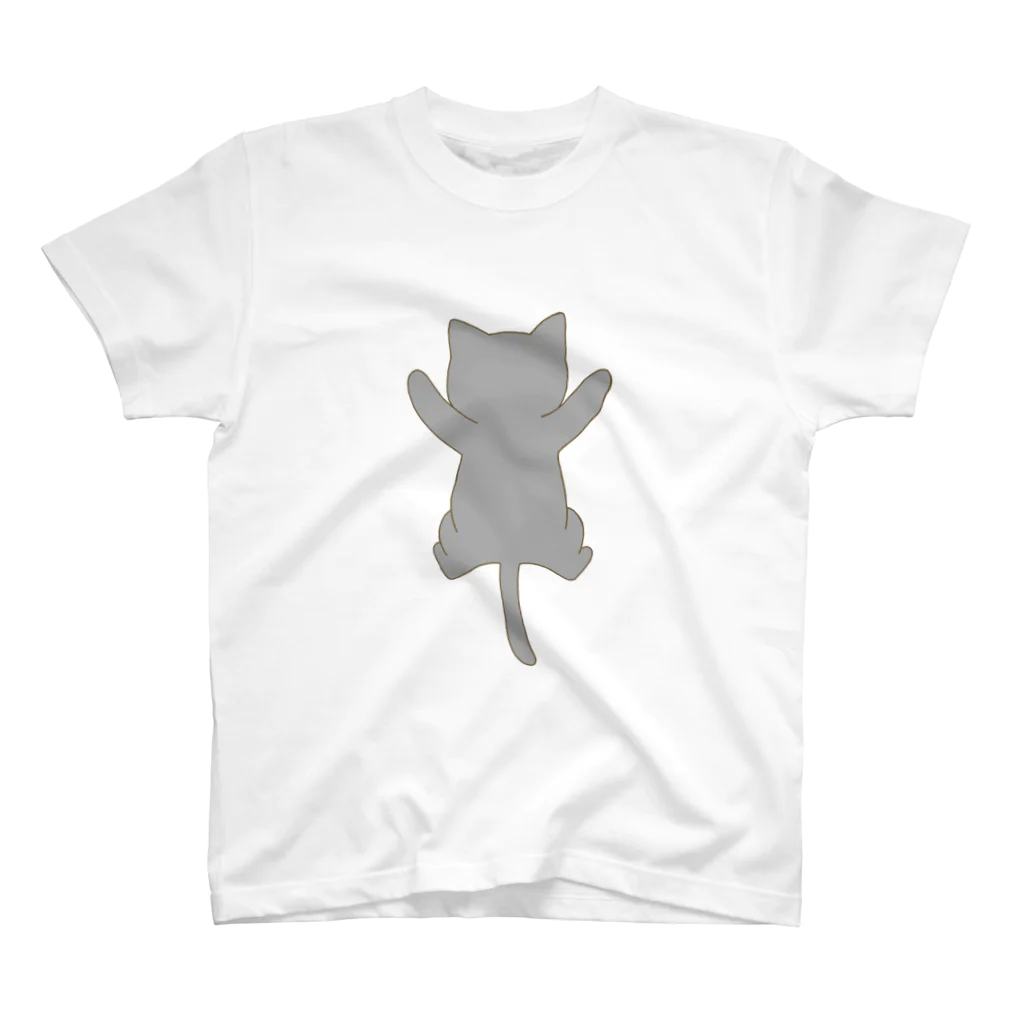 かわいいもののおみせ　いそぎんちゃくのしがみつく灰色猫 Regular Fit T-Shirt