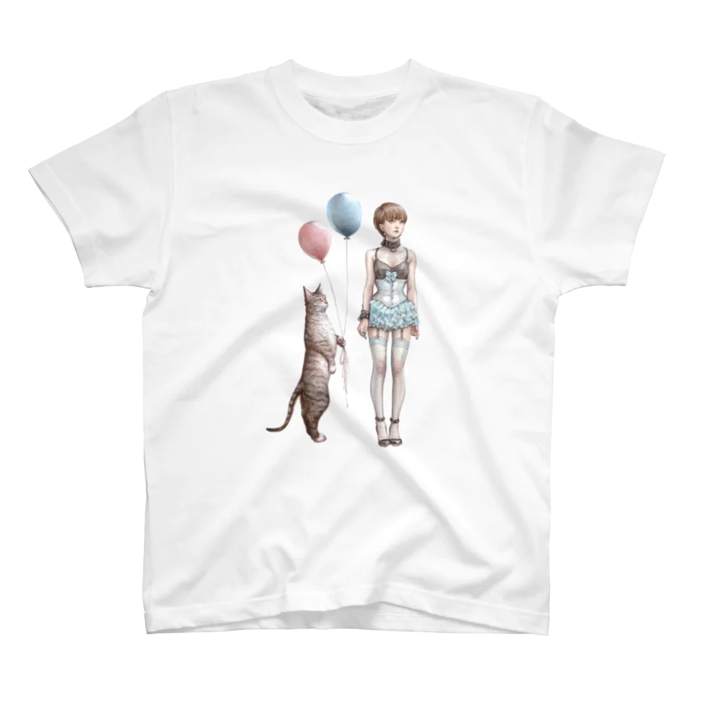 桂Keiのネコと少女 スタンダードTシャツ