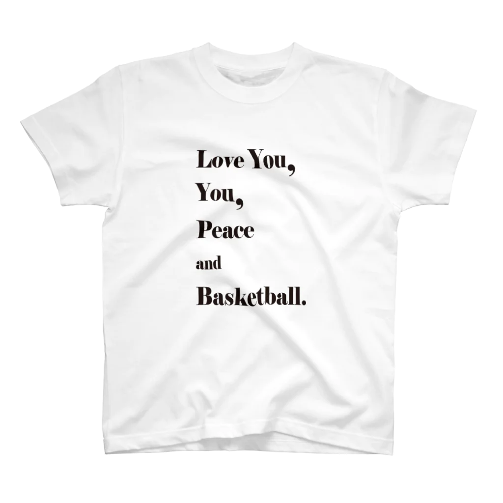 Happiness floating on the SOUPのLove you,you,peace and Basketball Regular Fit T-Shirt