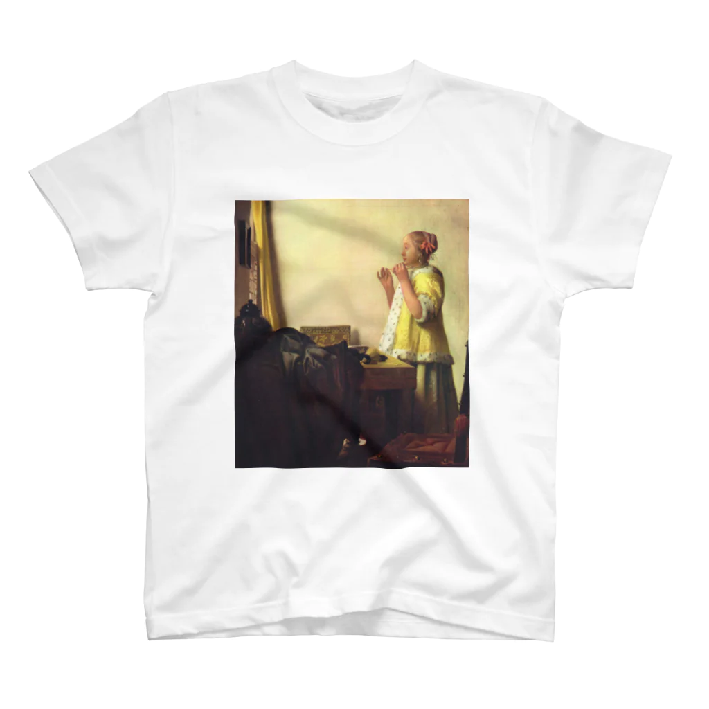 public domainの真珠のネックレスをもつ少女 / ヨハネス・フェルメール Regular Fit T-Shirt