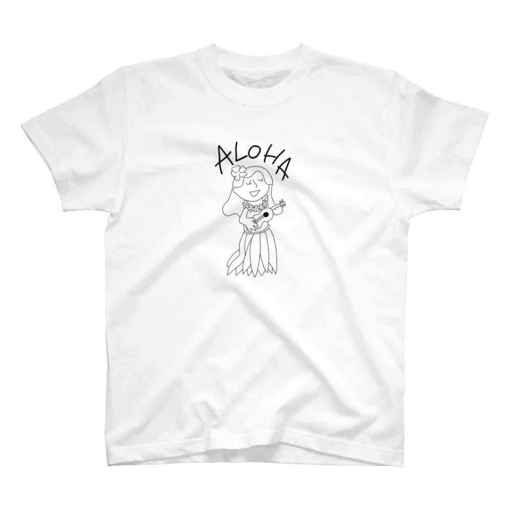 I<○αlα🐨のALOHA フラガール モノクロ スタンダードTシャツ