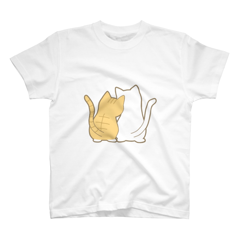 かわいいもののおみせ　いそぎんちゃくの仲良し猫の背中　茶白&白 Regular Fit T-Shirt