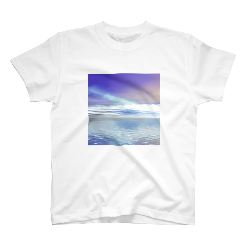 NANAPIAの夜明けの飛行機雲 スタンダードTシャツ