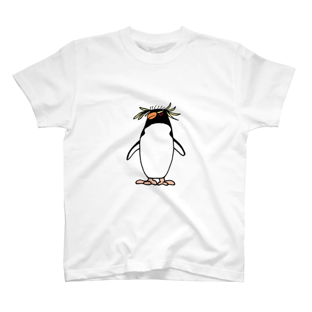 空とぶペンギン舎のイワトビペンギンA スタンダードTシャツ