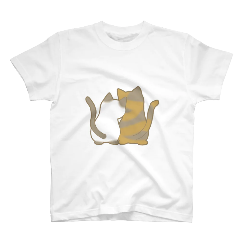 かわいいもののおみせ　いそぎんちゃくの仲良し猫の背中　ポインテッド&サビ Regular Fit T-Shirt