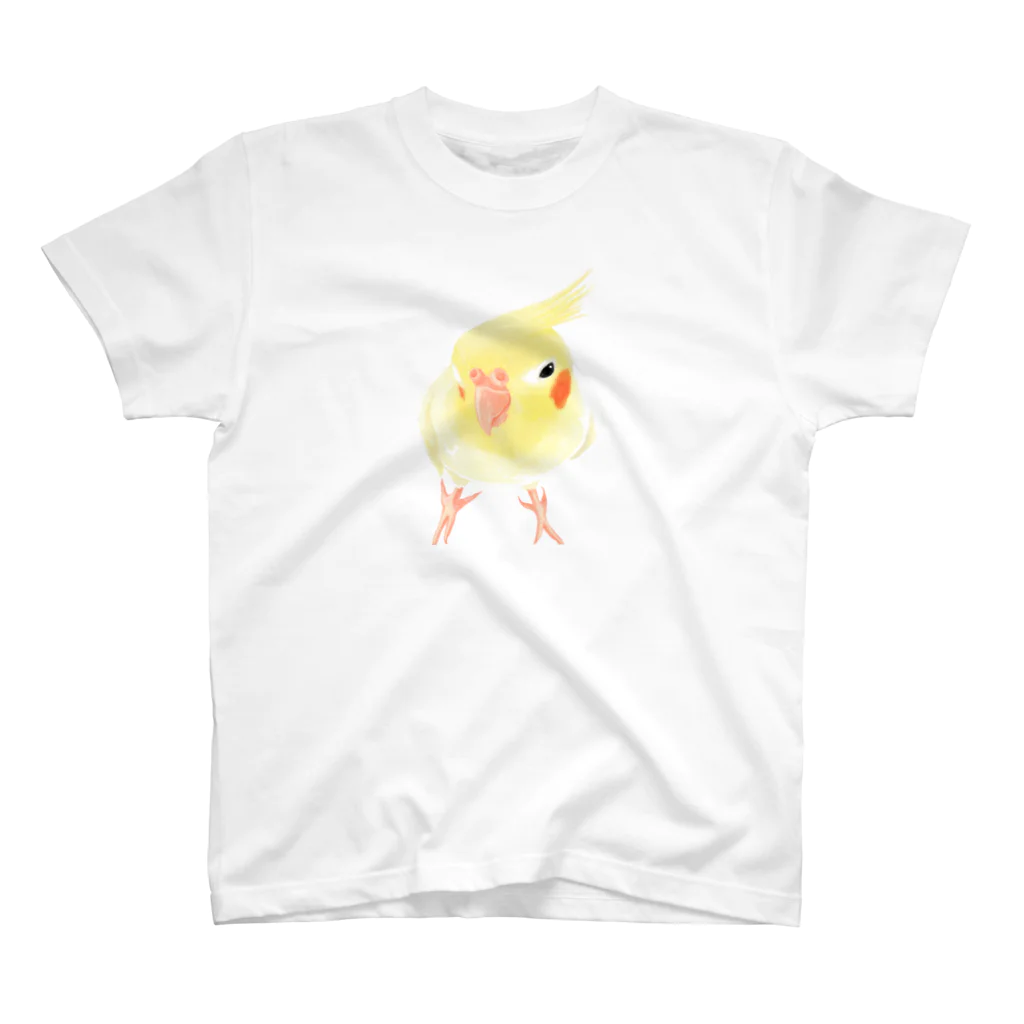 まめるりはことりのオカメインコ　おすましルチノー【まめるりはことり】 スタンダードTシャツ