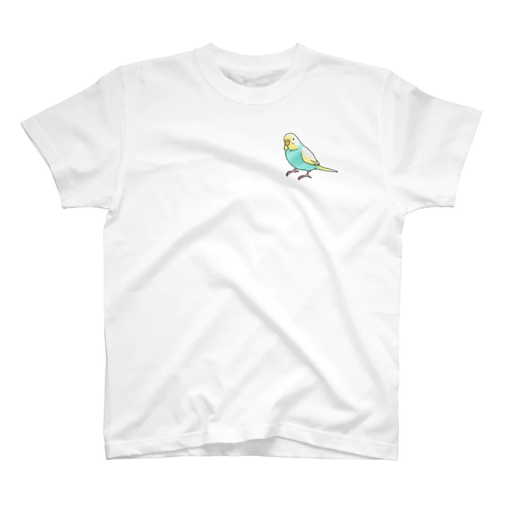 まめるりはことりのごきげんセキセイインコ【まめるりはことり】 Regular Fit T-Shirt