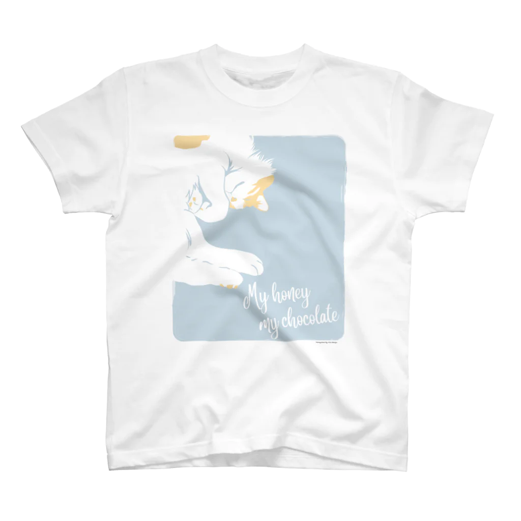 nicodesignの＃ハニチョコ　お昼寝ハニー スタンダードTシャツ