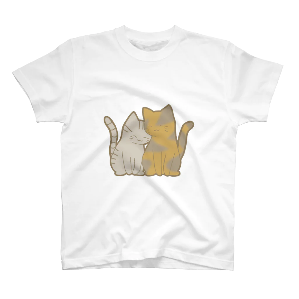 かわいいもののおみせ　いそぎんちゃくの表裏印刷　仲良し猫　鯖トラ&サビ Regular Fit T-Shirt