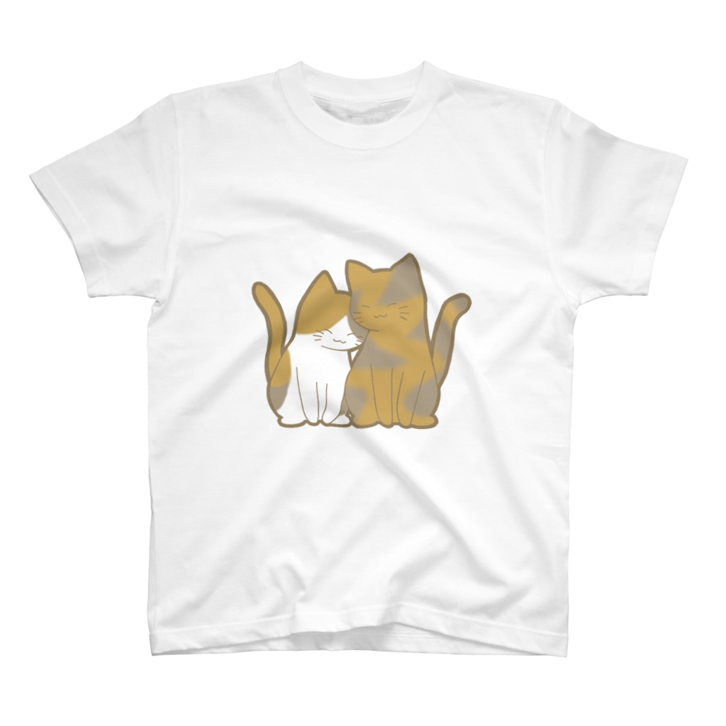 かわいいもののおみせ　いそぎんちゃくの表裏印刷　仲良し猫　三毛&サビ Regular Fit T-Shirt