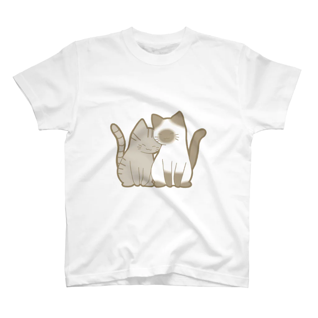 かわいいもののおみせ　いそぎんちゃくの表裏印刷　仲良し猫　鯖トラ&ポインテッド Regular Fit T-Shirt