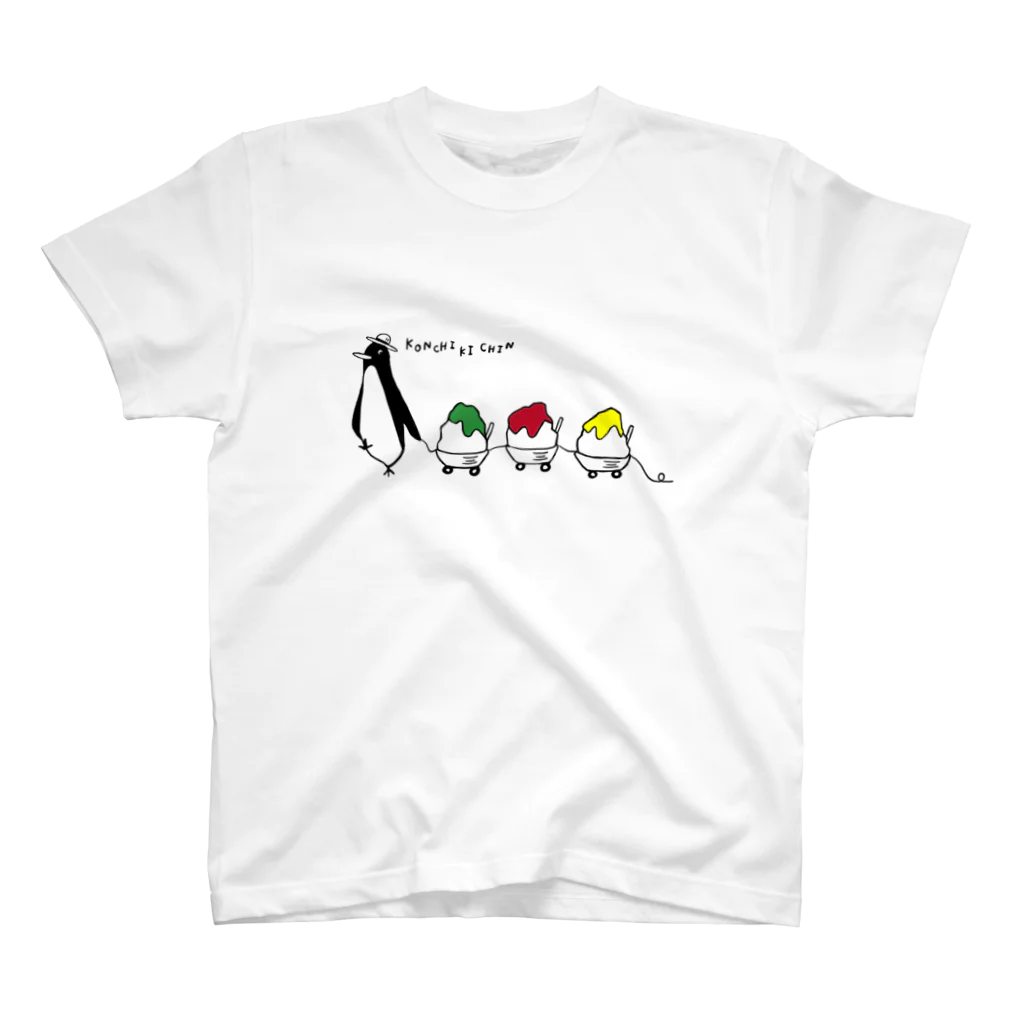 nidone.worksのかきごおり巡行する夏のペンギン Regular Fit T-Shirt