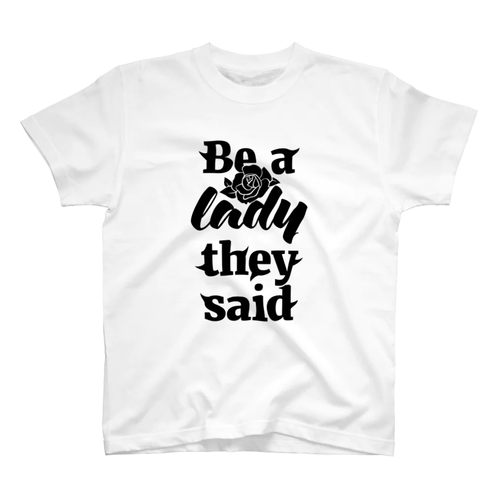 NOBODY754のBe A Lady They Said (Black) Regular Fit T-Shirt