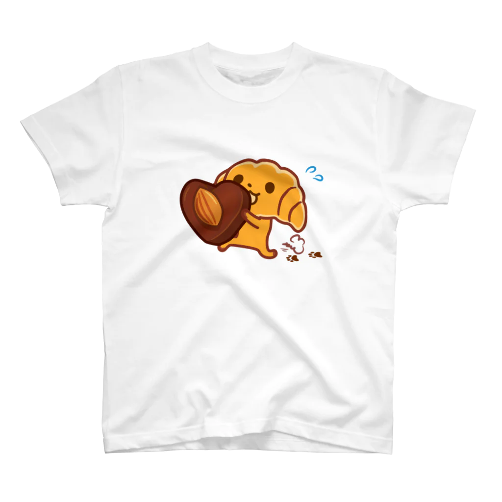 カフェスイーツデザインのクロワッサンとアーモンドチョコ スタンダードTシャツ