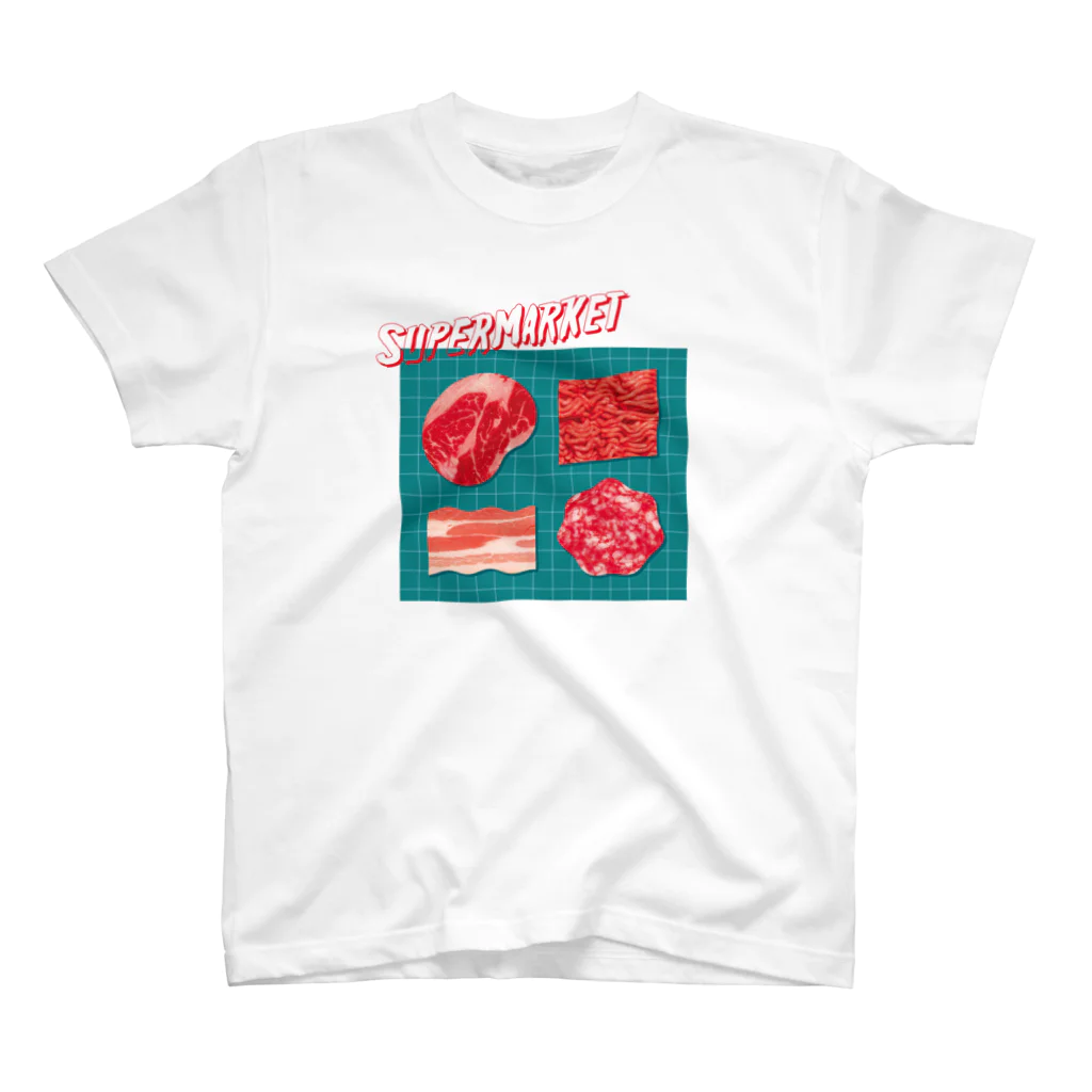 かじたのスーパーマーケット：肉（フロントVer） スタンダードTシャツ