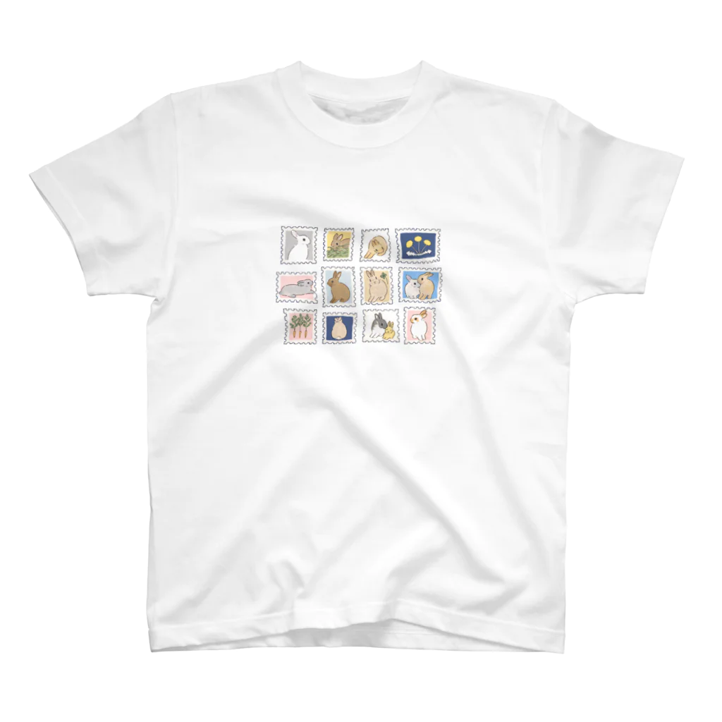 SCHINAKO'Sの切手風うさぎさん Regular Fit T-Shirt