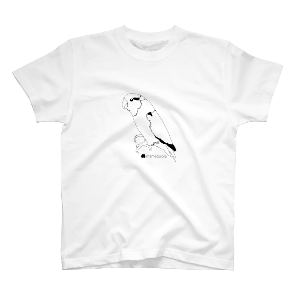 mametosoraのマメルリハインコ横向き（線画） Regular Fit T-Shirt