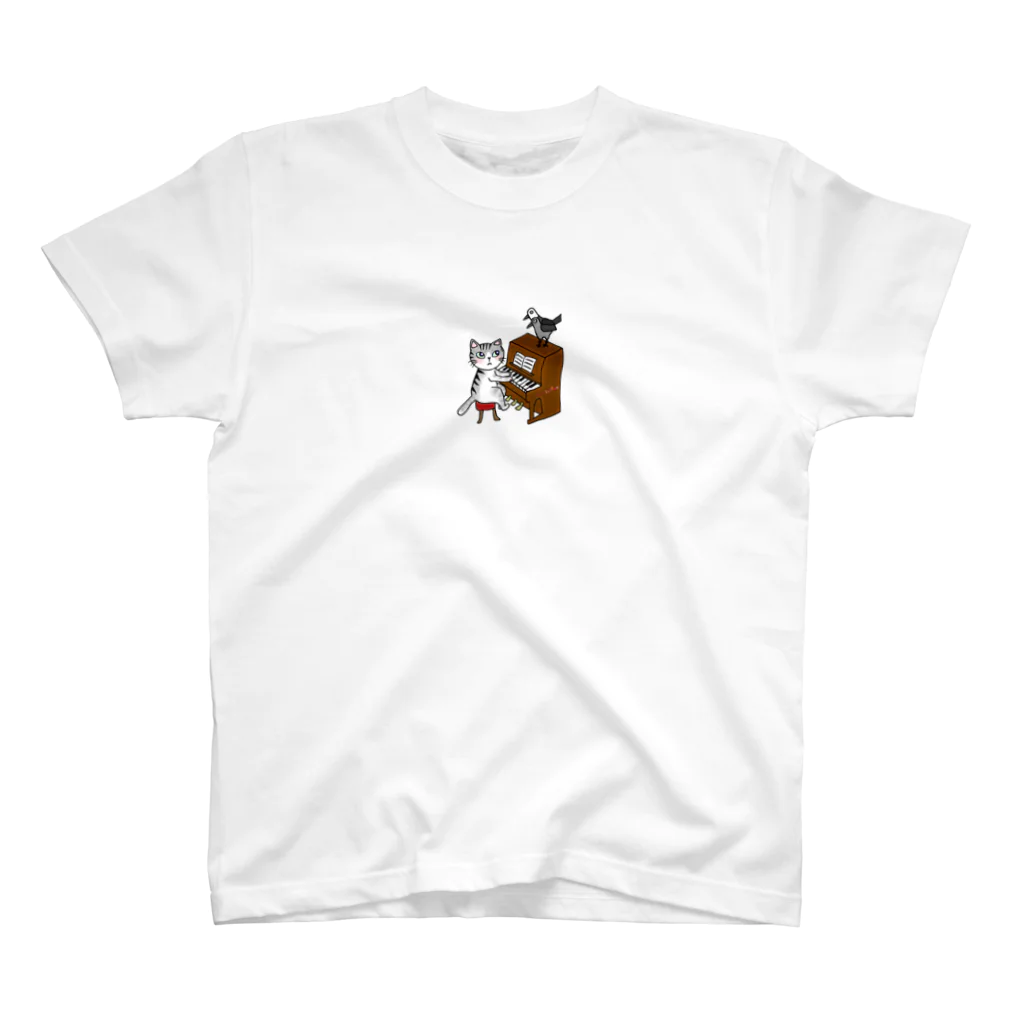 ミナミハチゴーのネコピアノwithヨゲンノトリ Regular Fit T-Shirt