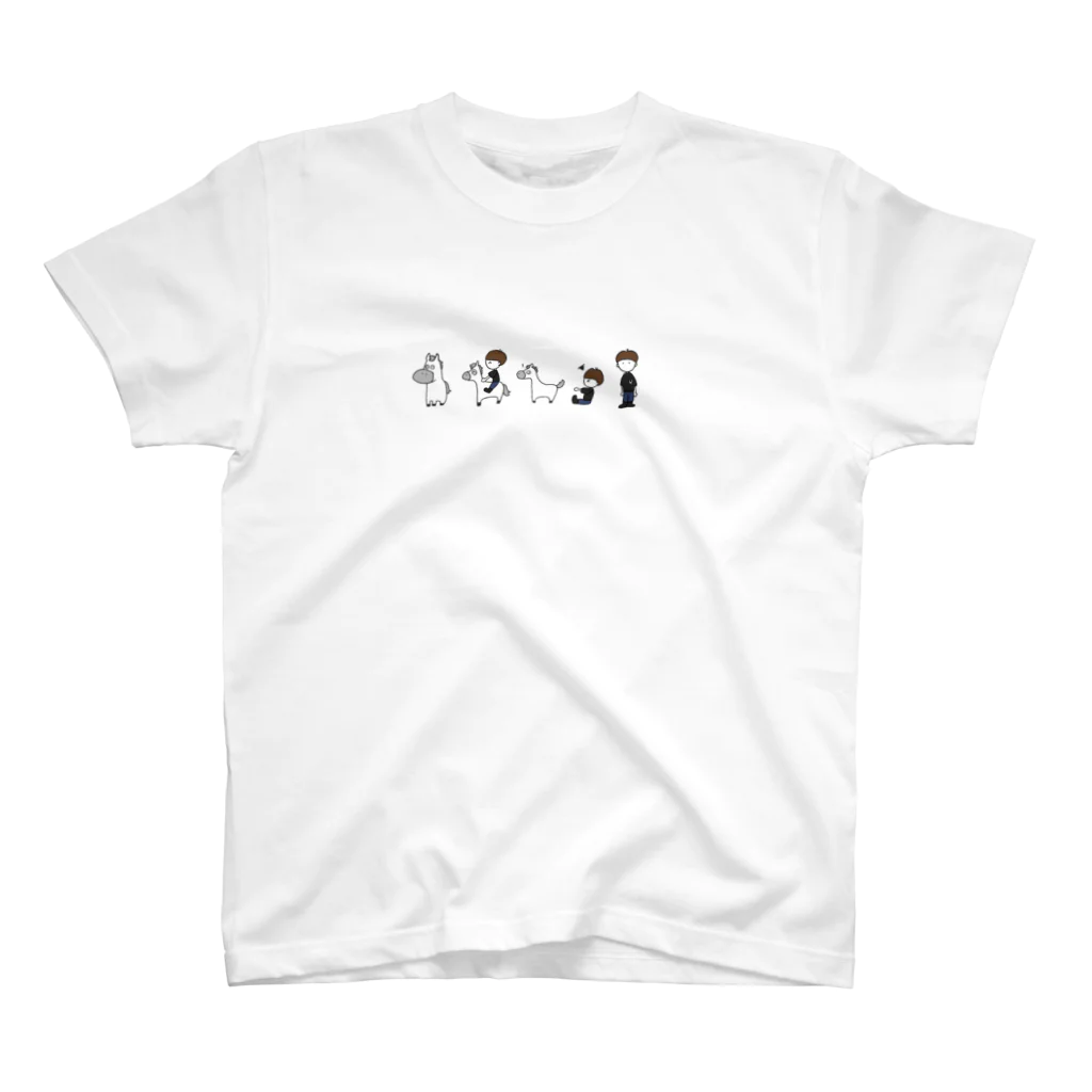 HarmonyCollege_Osyan-T-shirtのポニーと子どものイラストＴシャツ（白ポニー） スタンダードTシャツ