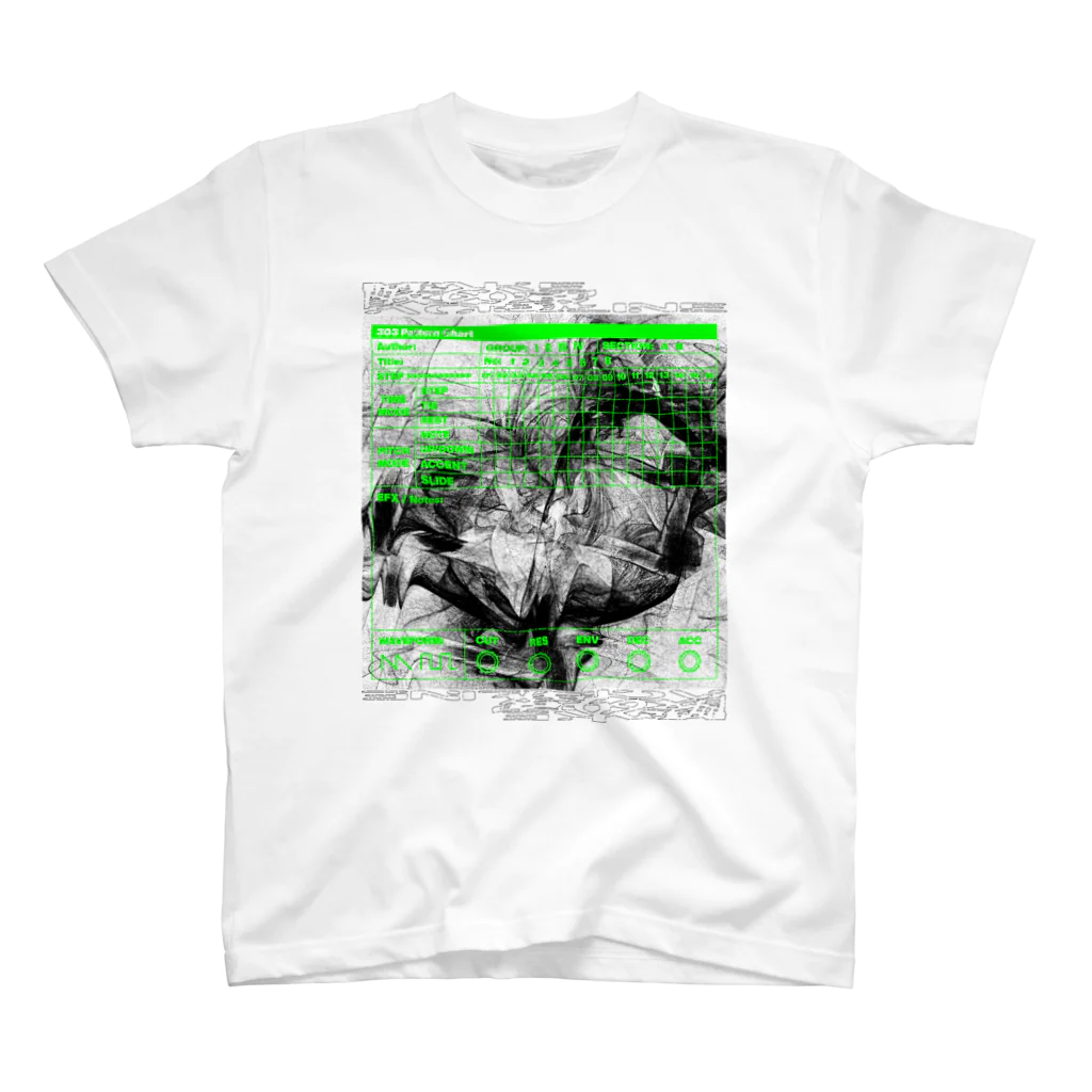 Yebisu303's Marketplaceの303 Pettern Chart Tee (Green&Black) スタンダードTシャツ