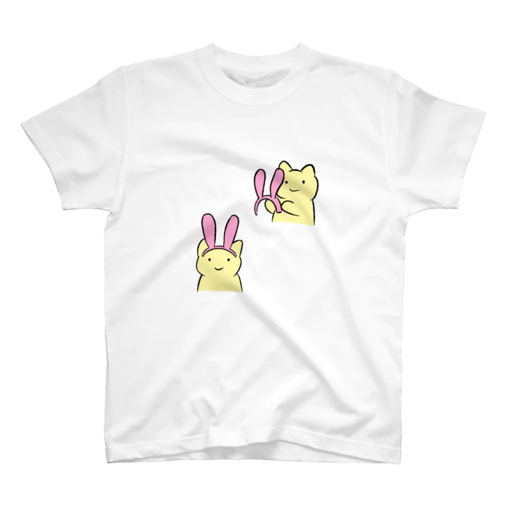 サイチのうさ耳をつけるねこＴシャツ スタンダードTシャツ