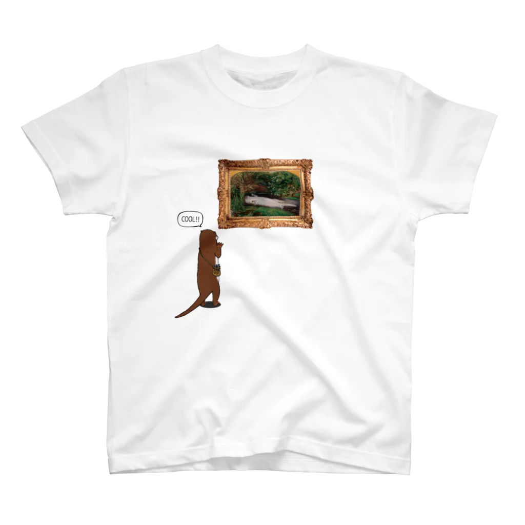 ぎんぺーのしっぽの絵画鑑賞するカワウソ スタンダードTシャツ