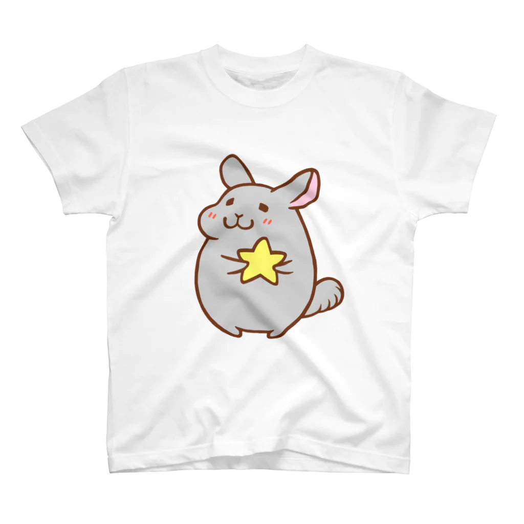 ぼたもちFactoryのチンチラ☆星 スタンダードTシャツ